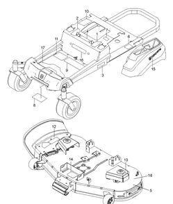 Decals Diagram and Parts List for Z254F (96795400200)(2018-04) Husqvarna Lawn Mower