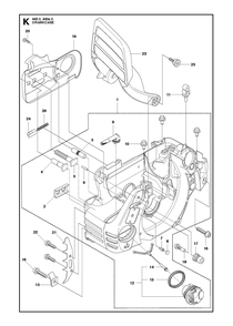 Crankcase Diagram and Parts List for 440 e-series II Husqvarna Chainsaw