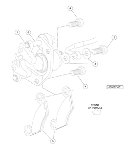 Front Brake Assembly Diagram and Parts List for HUV4420G 2006-11 Husqvarna Lawn Tractor