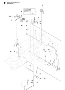 Mower Lift / Deck Lift Diagram and Parts List for RIDER175 (965104901)(2007-01) Husqvarna Lawn Mower