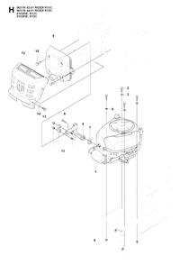 Engine Diagram and Parts List for R13C (965094301)(2007-01) Husqvarna Lawn Tractor
