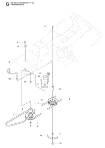 Transmission 3 Diagram and Parts List for R175 (966828401)(2008-05) Husqvarna Lawn Tractor