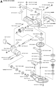 Gear Housing 3 Diagram and Parts List for 325HDA55X 20053600001 - 20054000000 Husqvarna Hedge Trimmer