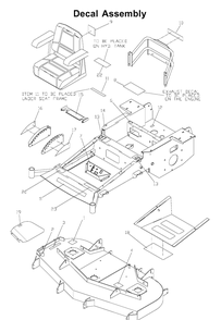 Decals Diagram and Parts List for ZTH6123 (968999203)(2002-10) Husqvarna Lawn Mower