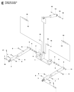 Mower Lift / Deck Lift Diagram and Parts List for PT26D (965160601)(2008-02) Husqvarna Lawn Mower