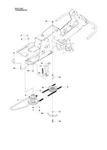 Transmission Diagram and Parts List for R16CAWD (966830301)(2010-07) Husqvarna Lawn Tractor