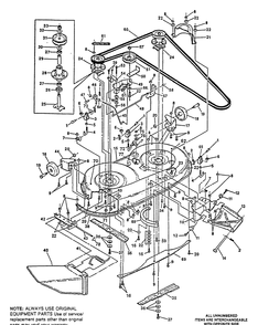 Mower Deck Diagram and Parts List for 4125G 1991-01 Husqvarna Lawn Mower