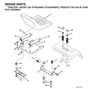 Electrical Diagram and Parts List for GTH2248XP-GTH2248XPC 2003-07 Husqvarna Lawn Tractor
