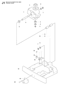 Transmission 4 Diagram and Parts List for R16CAWD (966830301)(2008-04) Husqvarna Lawn Tractor