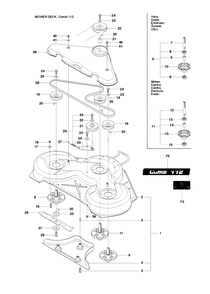 Mower Deck / Cutting Deck 5 Diagram and Parts List for R16 (965161601)(2010-07) Husqvarna Lawn Tractor