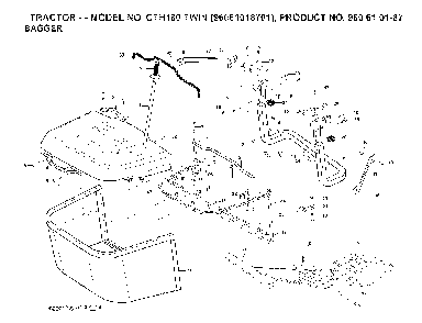 Bagger Diagram and Parts List for CTH180TWIN (96061018701)(2007-05) Husqvarna Lawn Tractor