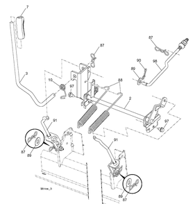 Mower Lift / Deck Lift Diagram and Parts List for YTH2348-289570 2012-02 Husqvarna Lawn Tractor