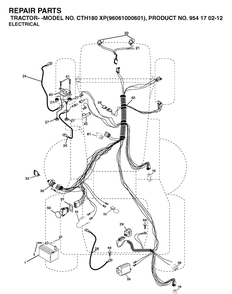 Electrical Diagram and Parts List for CTH180XP (96061000601)(2005-05) Husqvarna Lawn Tractor