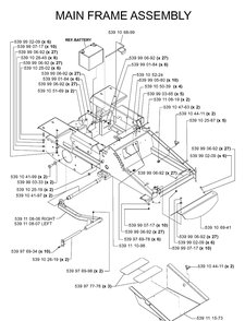 Mainframe, Left Side Diagram and Parts List for IZ5223T (968999257)(2005-08) Husqvarna Lawn Mower