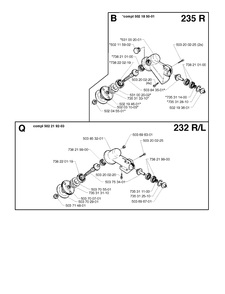 Bevel Gear Diagram and Parts List for 235R 19970500001-19980100000 Husqvarna Brush Cutter