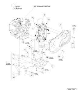 Honda Gx620 Gasoline Engine Mounting Diagram and Parts List for HUV4421GXP 2006-11 Husqvarna Lawn Tractor
