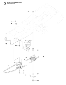 Transmission Diagram and Parts List for R13AWD (965094601)(2007-01) Husqvarna Lawn Tractor