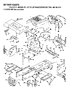 Chassis And Enclosures Diagram and Parts List for LT125 (HC12542B, 954002711)(1995-01) Husqvarna Lawn Tractor