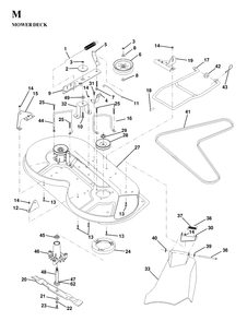 Mower Deck / Cutting Deck Diagram and Parts List for LT130 (954820081-D)(1997-03) Husqvarna Lawn Tractor