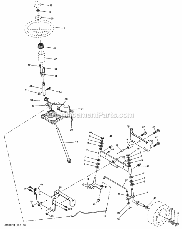 Seat Assembly Diagram and Parts List for WET17H42STA 2003 Husqvarna Lawn Tractor