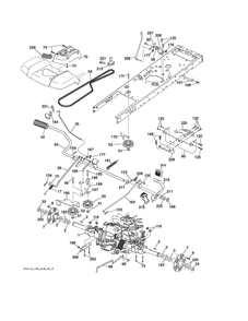 Drive Diagram and Parts List for TS354-2022  Husqvarna Lawn Tractor
