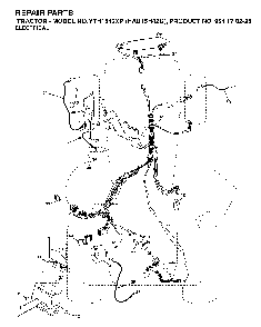 Electrical Diagram and Parts List for YTH1542XP (HAU15H42G, 954170225)(2004-09) Husqvarna Lawn Tractor