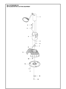 Blade Motor Cutting Equipment Diagram and Parts List for 305 2013-01 Husqvarna Lawn Mower