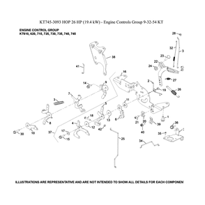 Engine >> Engine Control Diagram and Parts List for 96043029500  Husqvarna Lawn Tractor