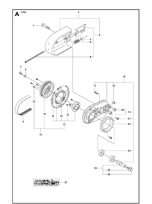 Belt Guard And Pulley 2 Diagram and Parts List for K750 2009-07 Husqvarna Lawn Tractor Accessories