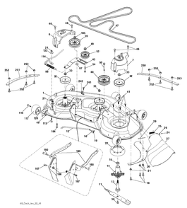 Mower Deck / Cutting Deck Diagram and Parts List for YTH22K48 (96043025300)(2017-10) Husqvarna Lawn Tractor