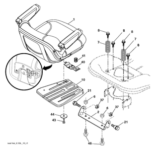 Seat Diagram and Parts List for GT48DXLS CARB-Non-CARB Husqvarna Lawn Tractor