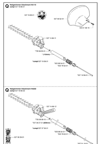 Attachments Diagram and Parts List for 325HA850 20050600001-20054000000 Husqvarna Hedge Trimmer