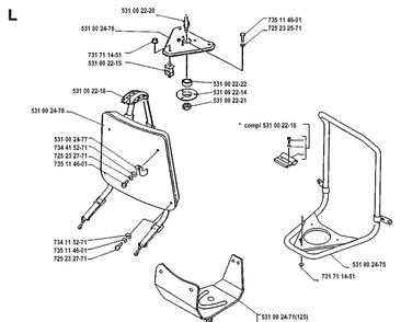 Harness Diagram and Parts List for 125RB 19904400001-19931400000 Husqvarna Brush Cutter