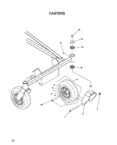 Casters Diagram and Parts List for EZ4822 (968999696)(2007-07) Husqvarna Lawn Mower