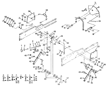 Mower Lift Diagram and Parts List for GT180 (954000372-C)(1992-08) Husqvarna Lawn Tractor