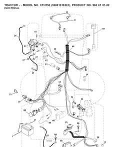 Electrical Diagram and Parts List for CTH150 (96061018201)(2007-05) Husqvarna Lawn Tractor