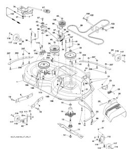 Mower Deck / Cutting Deck Diagram and Parts List for YTH20K42  Husqvarna Lawn Tractor