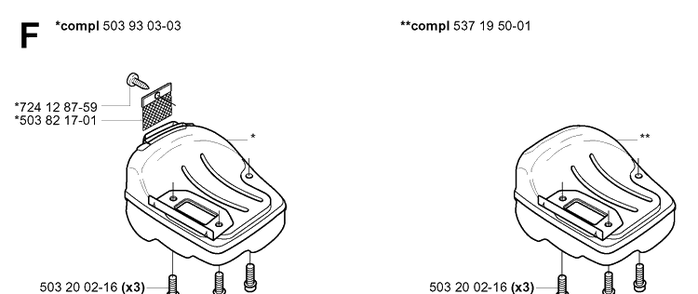 Muffler Diagram and Parts List for 339XP 20034000001-20040100000 Husqvarna Chainsaw