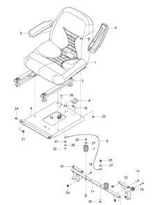 Seat 2 Diagram and Parts List for MZ54S (96733410100)(2016-12) Husqvarna Lawn Mower