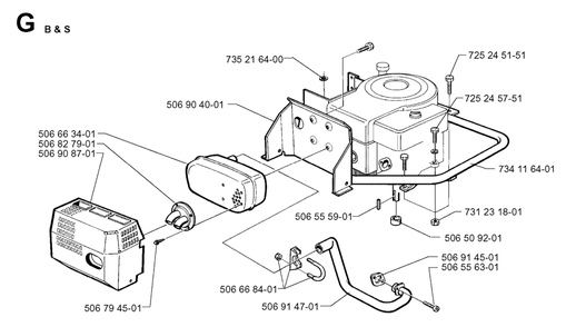 Engine Diagram and Parts List for R13 1998-09 Husqvarna Lawn Tractor
