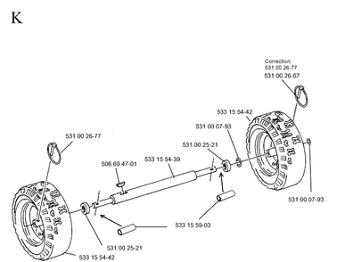 Wheels And Tires Diagram and Parts List for 10-30  Husqvarna Snow Blower