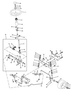 Steering Assembly Diagram and Parts List for LT120 (HCLT120B)(954140047)(1998-01) Husqvarna Lawn Tractor Accessories