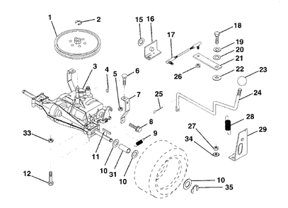 Transaxle Diagram and Parts List for LR120 (954000602-A)(1993-10) Husqvarna Lawn Tractor