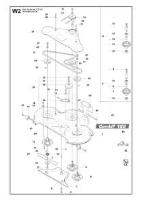 48-Inch/122cm Cutting Deck 3 Diagram and Parts List for PF21AWD (965192501)(2008-03) Husqvarna Lawn Tractor