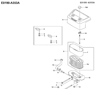 Air Filter Diagram and Parts List for FH641V 2001-03 Husqvarna Engine