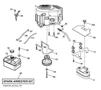 Engine Diagram and Parts List for YTH2246 (917223905)(2017-12) Husqvarna Lawn Tractor