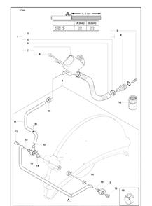 Hose Kit And Valve Assy Diagram and Parts List for K760 2009-12 Husqvarna Lawn Tractor Accessories