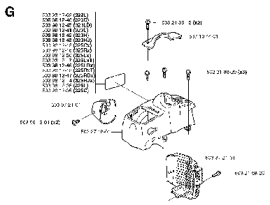 Cover Diagram and Parts List for 325RXT 2002-01 Husqvarna Brush Cutter