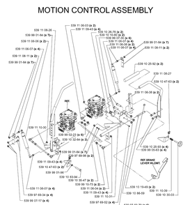 Handle And Controls Diagram and Parts List for IZ5223T (968999257)(2005-08) Husqvarna Lawn Mower