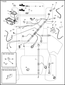 Electrical B Diagram and Parts List for TS148XK  Husqvarna Lawn Tractor